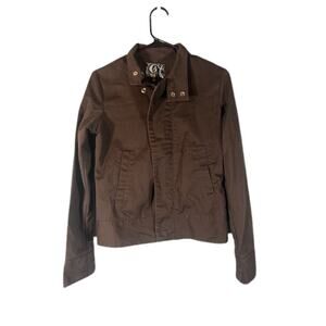 Volcom Brown Basic Zipper Sleeves Simple Full Zip Lightweight Jacket Women Sz S